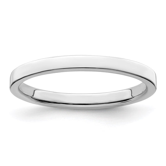 Sterling Silver 2mm Lightweight Flat Size 9.5 Band
