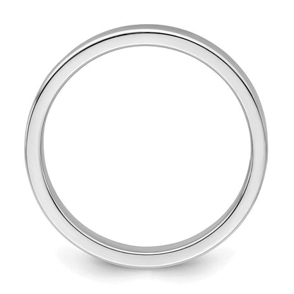 Sterling Silver Rhodium-plated 3mm Flat Size 12 Band