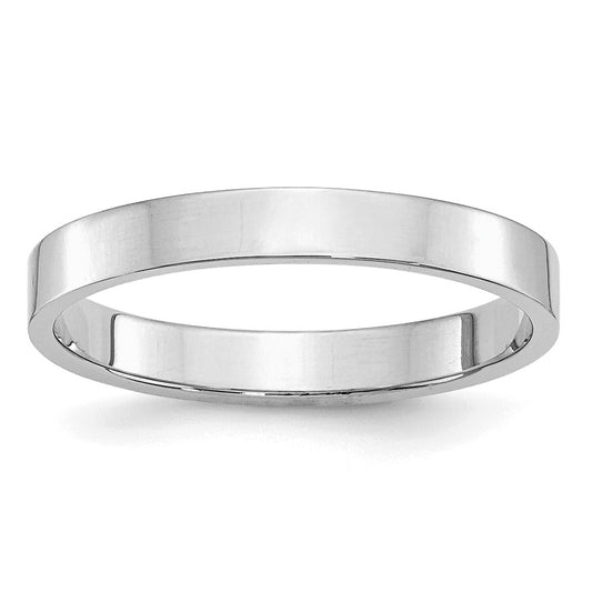 Sterling Silver Rhodium-plated 3mm Flat Size 6 Band