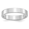 Sterling Silver Rhodium-plated 4mm Flat Size 5 Band