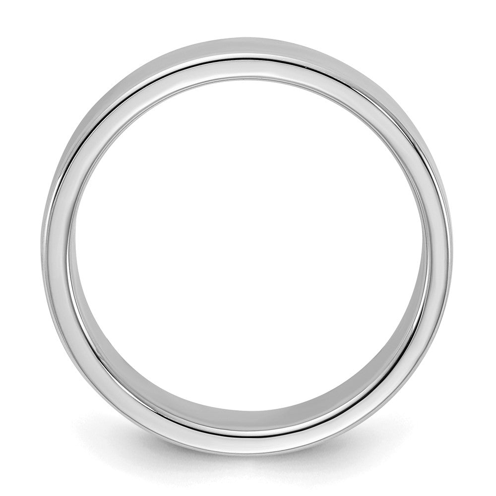 Sterling Silver Rhodium-plated 5mm Flat Size 8.5 Band