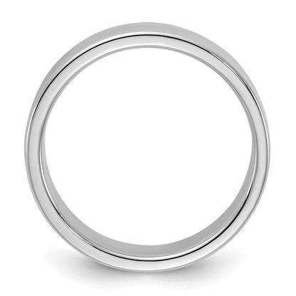 Sterling Silver Rhodium-plated 5mm Flat Size 9.5 Band