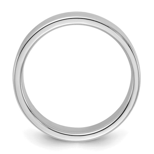 Sterling Silver Rhodium-plated 5mm Flat Size 9.5 Band