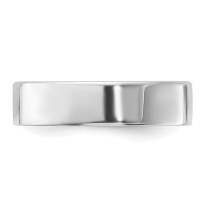 Sterling Silver Rhodium-plated 5mm Flat Size 11 Band