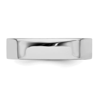 Sterling Silver Rhodium-plated 5mm Flat Size 11 Band