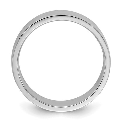 Sterling Silver Rhodium-plated 6mm Flat Size 7 Band