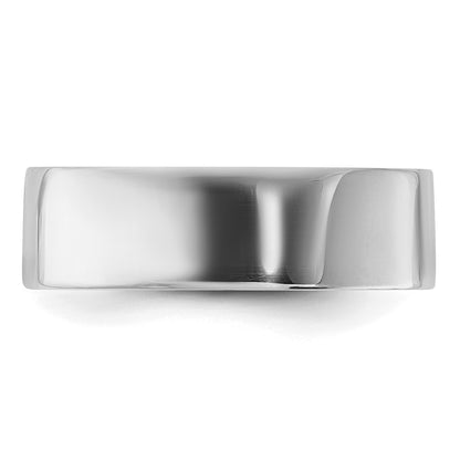 Sterling Silver Rhodium-plated 6mm Flat Size 13 Band