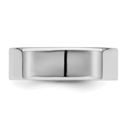 Sterling Silver Rhodium-plated 6mm Flat Size 4 Band