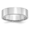 Sterling Silver Rhodium-plated 6mm Flat Size 8 Band