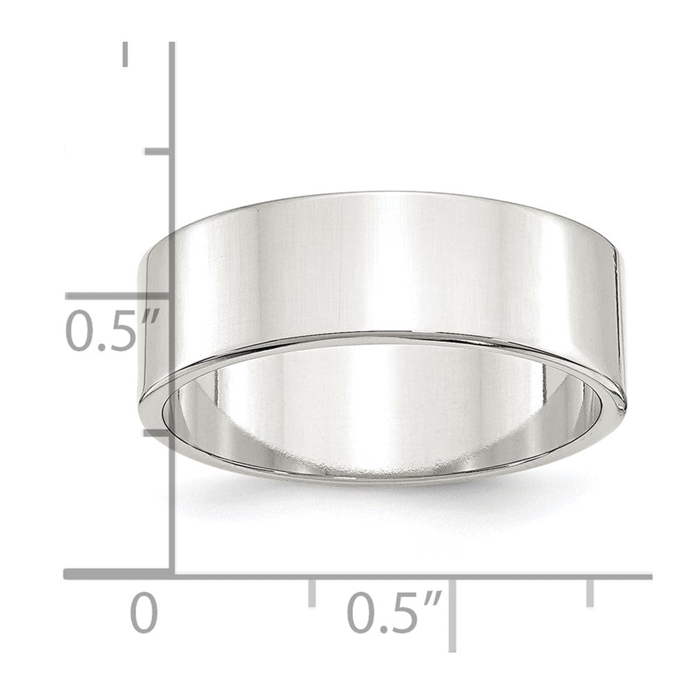 Sterling Silver Rhodium-plated 7mm Flat Size 12 Band