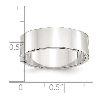 Sterling Silver Rhodium-plated 7mm Flat Size 12 Band