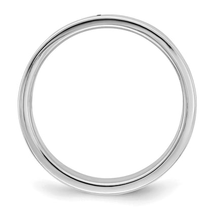 Sterling Silver Rhodium-plated 7mm Flat Size 9.5 Band