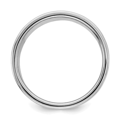 Sterling Silver Rhodium-plated 8mm Flat Size 10.5 Band