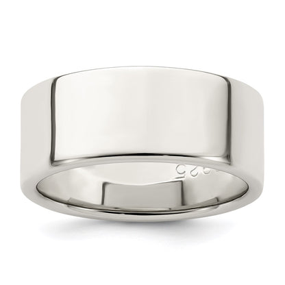 Sterling Silver 8mm Lightweight Flat Size 8.5 Band