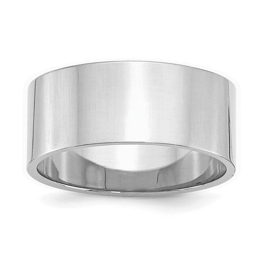 Sterling Silver Rhodium-plated 9mm Flat Size 9 Band