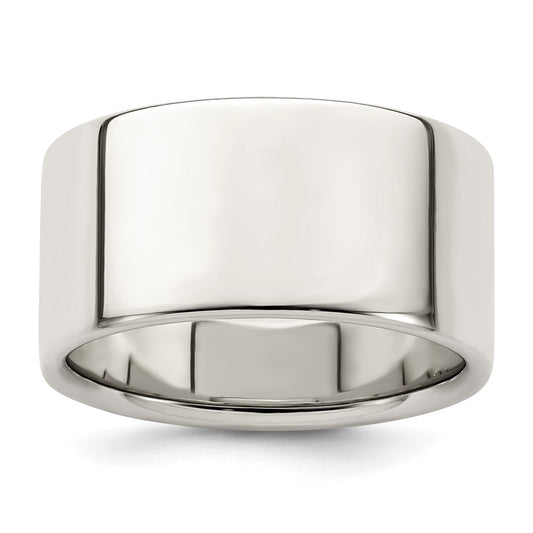 Sterling Silver 10mm Lightweight Flat Size 12 Band