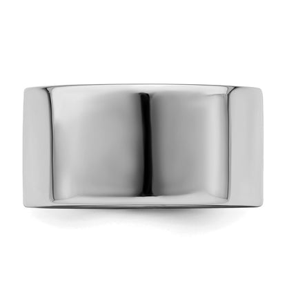Sterling Silver Rhodium-plated 10mm Flat Size 7 Band