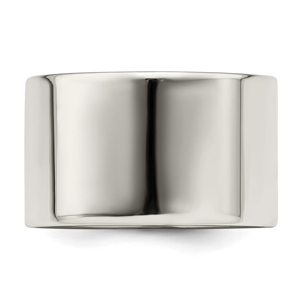 Sterling Silver 12mm Lightweight Flat Size 7 Band