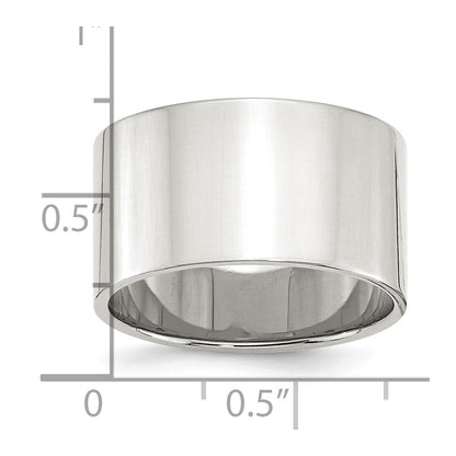 Sterling Silver 12mm Lightweight Flat Size 8 Band