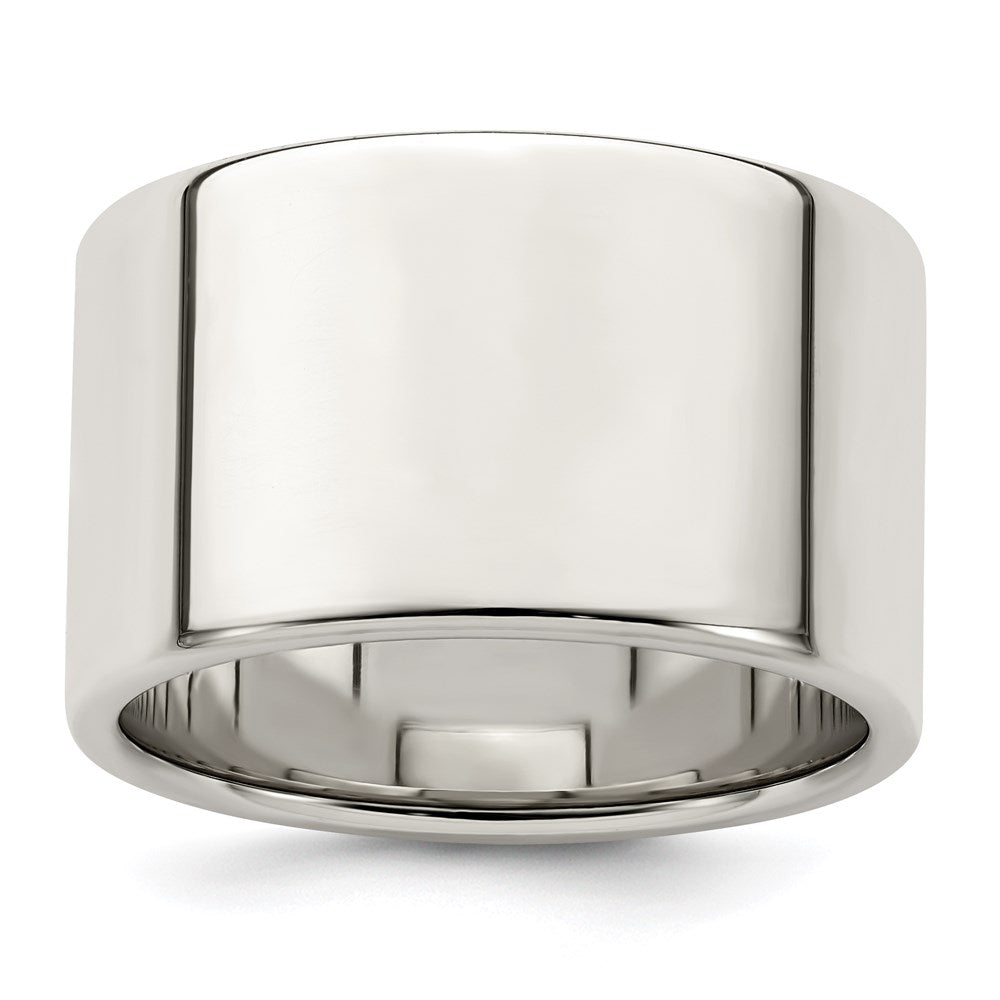 Sterling Silver 12mm Lightweight Flat Size 9.5 Band