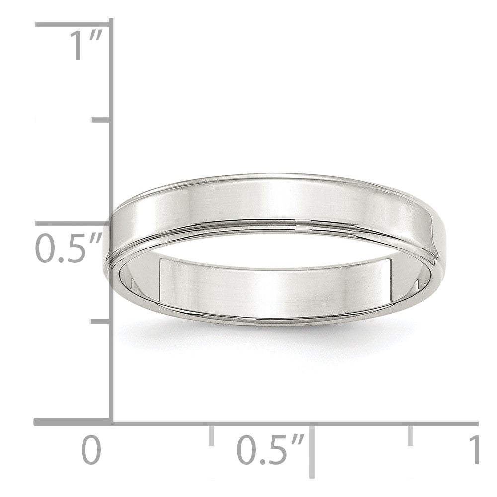 Sterling Silver 4mm Flat with Step Edge Size 9 Band