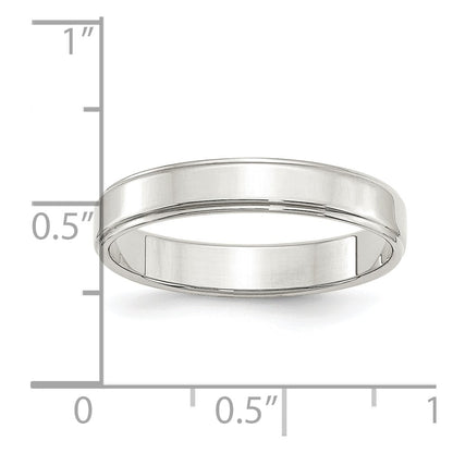 Sterling Silver 4mm Flat with Step Edge Size 6 Band