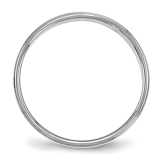 Sterling Silver Rhodium-plated 4mm Flat w/ Step Edge Size 6 Band