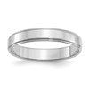 Sterling Silver Rhodium-plated 4mm Flat w/ Step Edge Size 5 Band