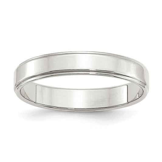 Sterling Silver 4mm Flat with Step Edge Size 9.5 Band