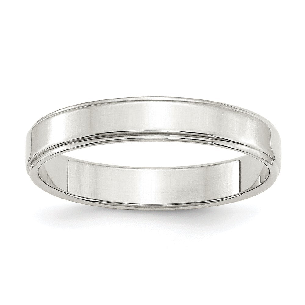 Sterling Silver 4mm Flat with Step Edge Size 10.5 Band