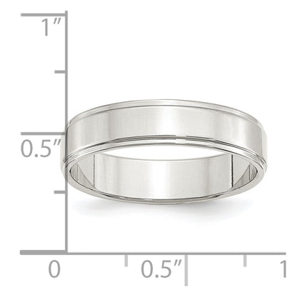 Sterling Silver 5mm Flat with Step Edge Size 8 Band