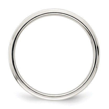 Sterling Silver 6mm Flat with Step Edge Size 8.5 Band