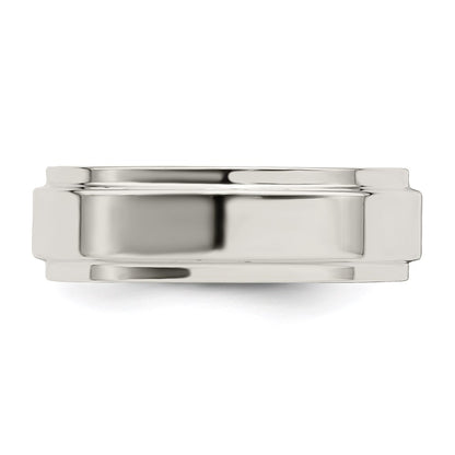 Sterling Silver 6mm Flat with Step Edge Size 11 Band