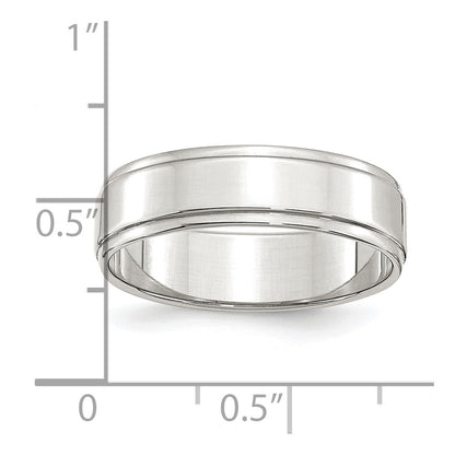 Sterling Silver 6mm Flat with Step Edge Size 11 Band