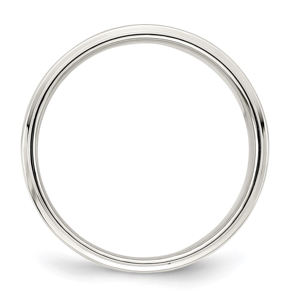 Sterling Silver 7mm Flat with Step Edge Size 8.5 Band