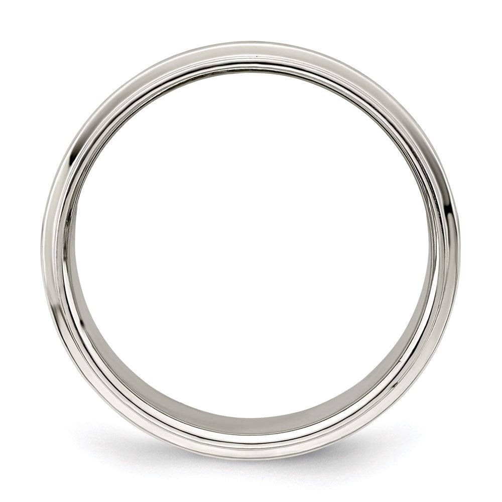 Sterling Silver 8mm Flat with Step Edge Size 8.5 Band