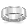Sterling Silver Rhodium-plated 8mm Flat w/ Step Edge Size 8 Band