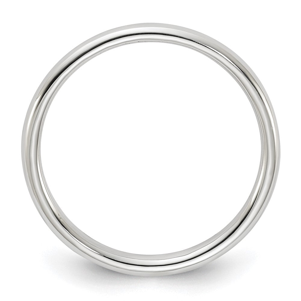 Sterling Silver Rhodium-plated 2mm Half-Round Size 6 Band