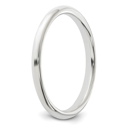 Sterling Silver 2mm Half Round Size 9 Band