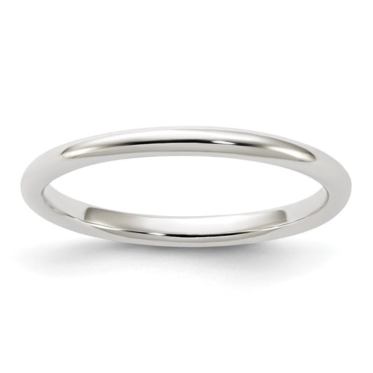 Sterling Silver 2mm Half Round Size 9.5 Band