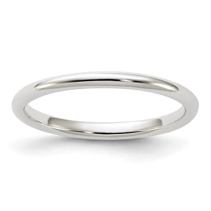Sterling Silver 2mm Half Round Size 6.5 Band