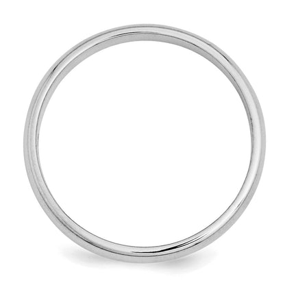 Sterling Silver Rhodium-plated 3mm Half-Round Size 10 Band