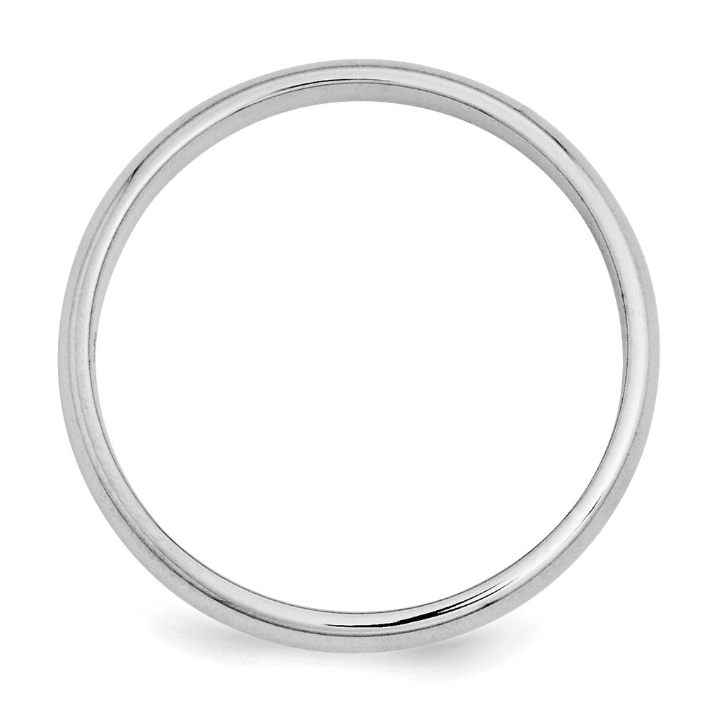 Sterling Silver Rhodium-plated 3mm Half-Round Size 9.5 Band