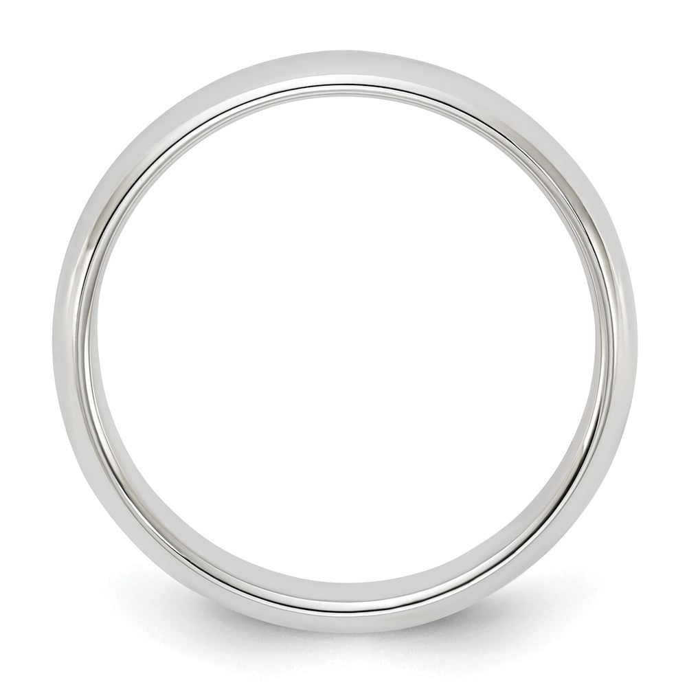 Sterling Silver Rhodium-plated 4mm Half-Round Size 9 Band