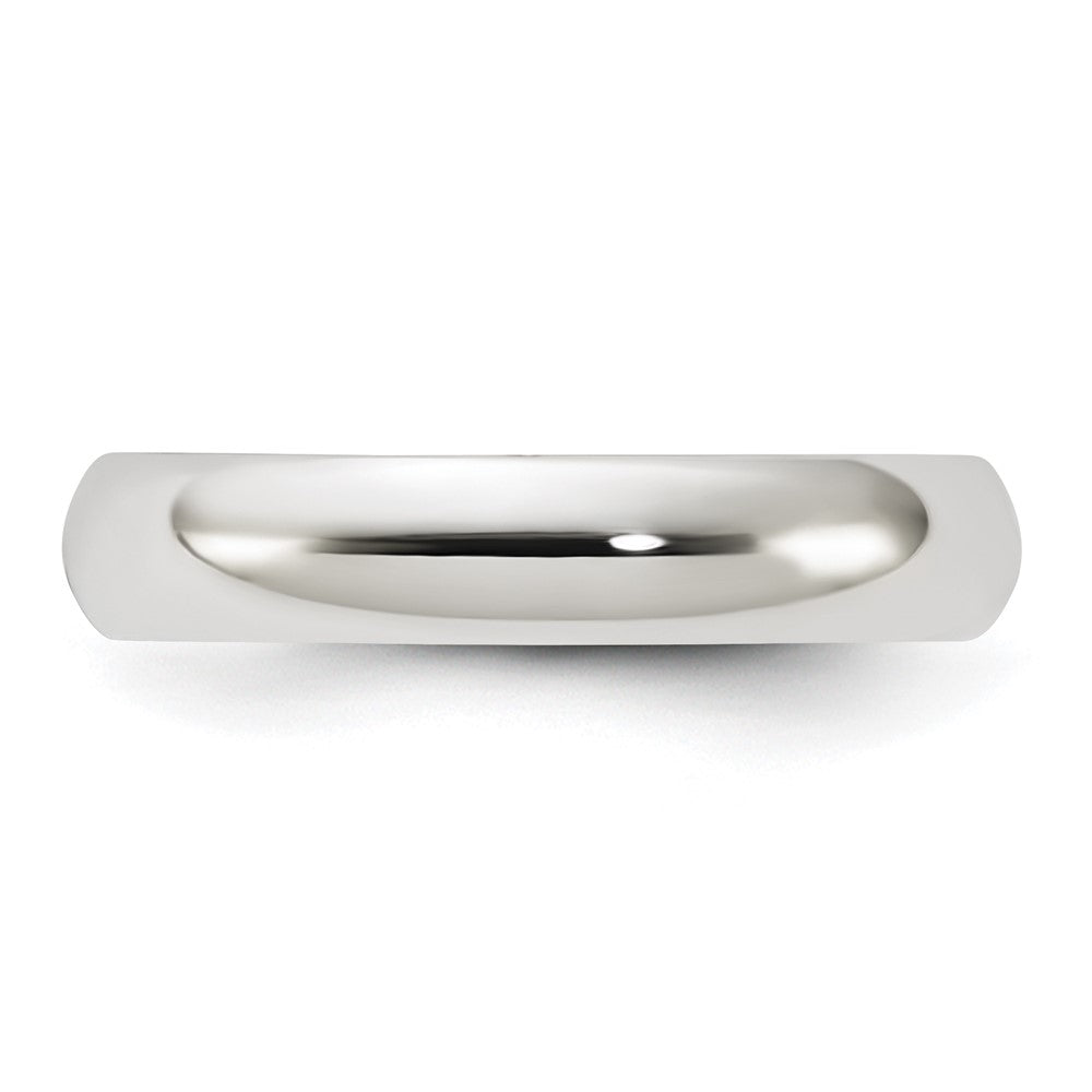 Sterling Silver Rhodium-plated 4mm Half-Round Size 9 Band