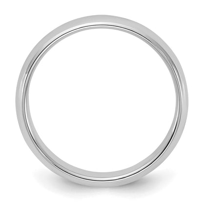 Sterling Silver Rhodium-plated 4mm Half-Round Size 5 Band