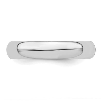 Sterling Silver Rhodium-plated 4mm Half-Round Size 8.5 Band