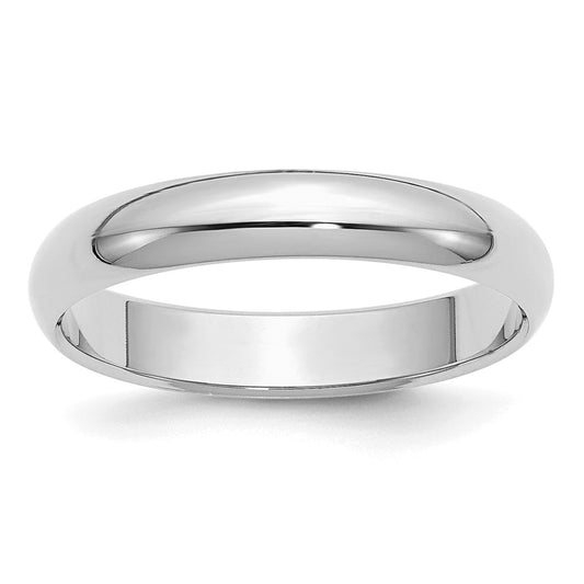Sterling Silver Rhodium-plated 4mm Half-Round Size 9 Band
