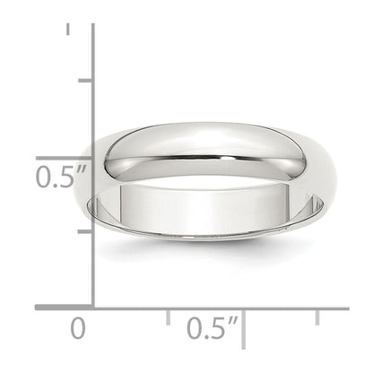 Sterling Silver 5mm Half Round Size 7.5 Band