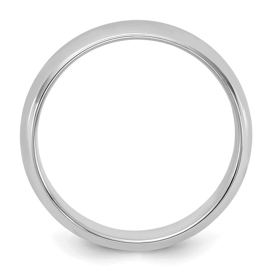 Sterling Silver Rhodium-plated 5mm Half-Round Size 12 Band